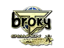 Sticker | broky (Gold, Champion) | Antwerp 2022